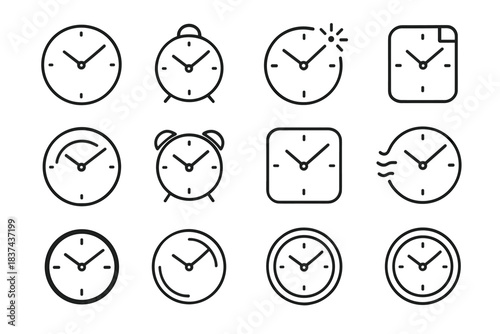 Fold dot dial line minimal spark icons hands vector hinge icon clock