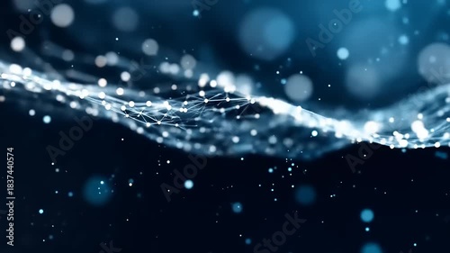 Abstract Data Network Visualization - A Futuristic Tech Landscape.