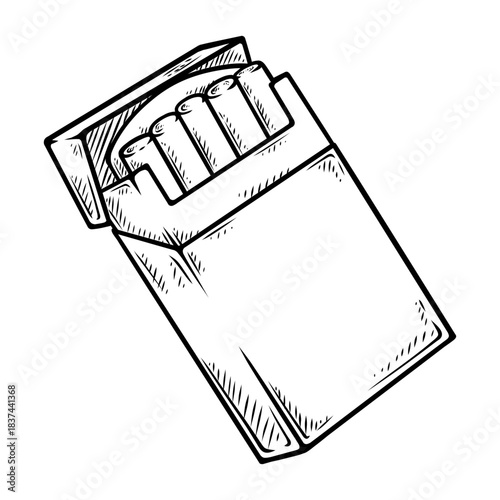 cigarette vector line art hand drawn illustration