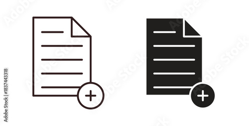 Accept document icons design is in black and white, line stock illustration