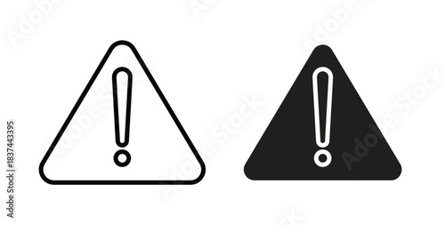 Alert icons design is in black and white, line stock illustration