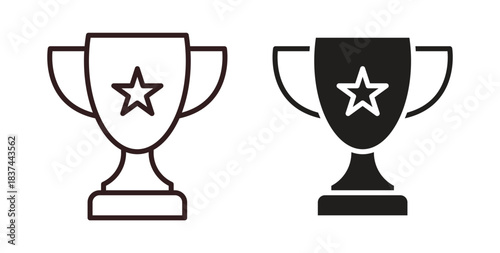 Award icons design is in black and white, line stock illustration