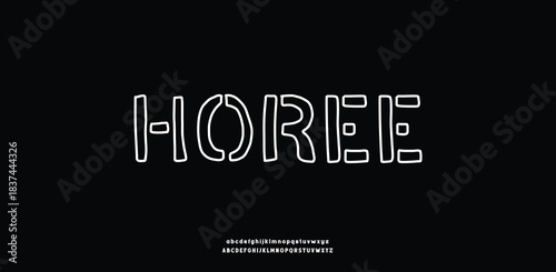 A quirky outlined display font with decorative shapes that create a fun, playful, and eye-catching design.