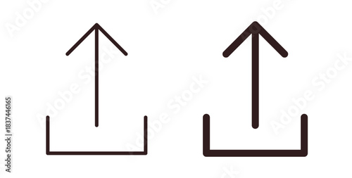 Export icons design is in black and white, line stock illustration