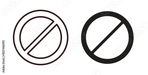 Forbidden icons design is in black and white, line stock illustration