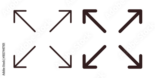 Full size icons design is in black and white, line stock illustration