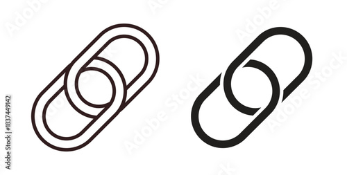 Link icons design is in black and white, line stock illustration