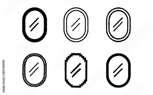 Various oval hand mirrors in minimalistic styles