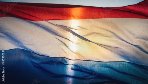 4K HD National Flag Background  - Dutch flag waving in sunlight