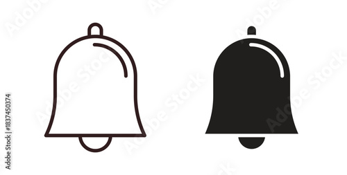 Notification icons design is in black and white, line stock illustration