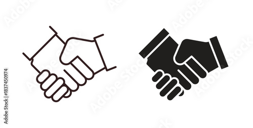 Partner icons design is in black and white, line stock illustration
