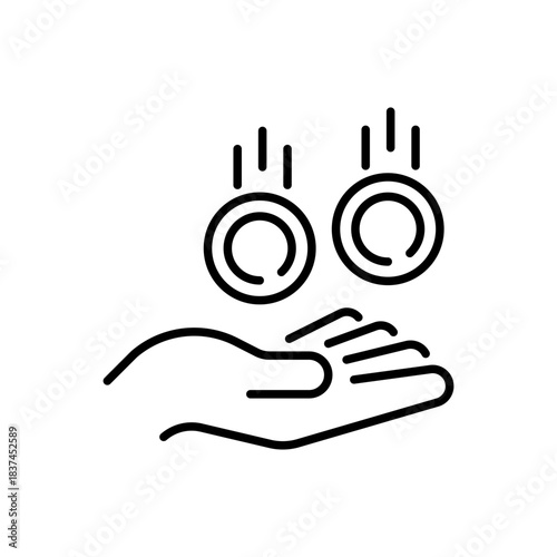 Handout vector icon. editable line icon, outline budget symbols