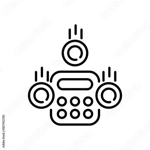 Audio equipment vector icon. editable line icon with outline sound symbols
