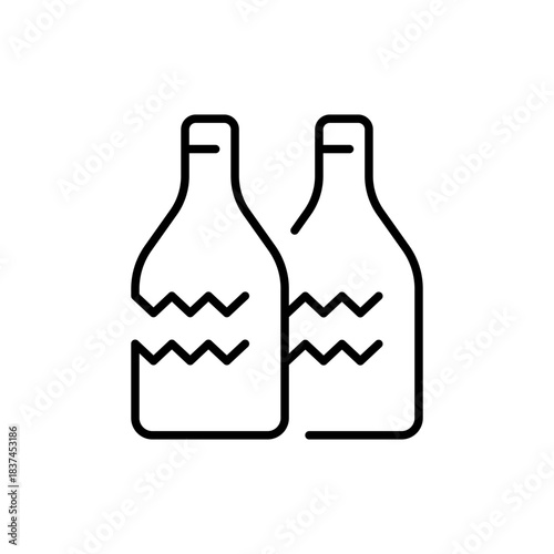 Wine vector icon. editable line icon in outline style with drink, beverage, bottle symbols