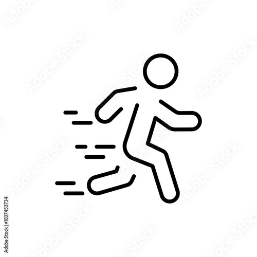 Running vector icon. editable line icon in outline style for fitness, exercise, sport
