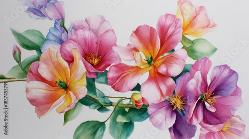 Bright and cheerful flowers intertwine displaying vivid colors and soft petals in a beautiful scene.
