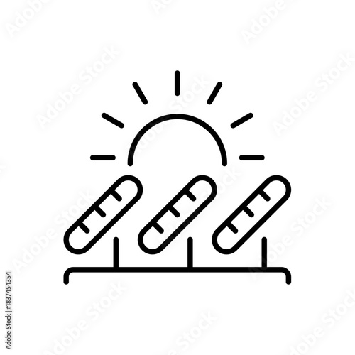 Bakery vector icon. editable line icon, outline bread symbol set