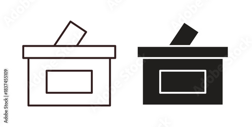 Voting icons design is in black and white, line stock illustration