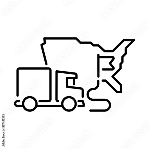 Trucking vector icon, editable line icon. flat style transport, delivery symbols