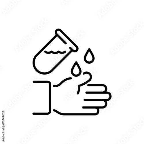 Handwashing vector icon. editable line icon, outline hygiene symbol