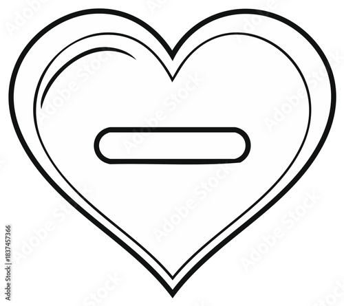 Heart Symbol with Minus Sign Negative Sentiment Emotion Contour Shape