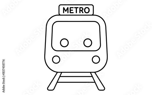 Minimalist linear design of metro train front view for urban transport concepts