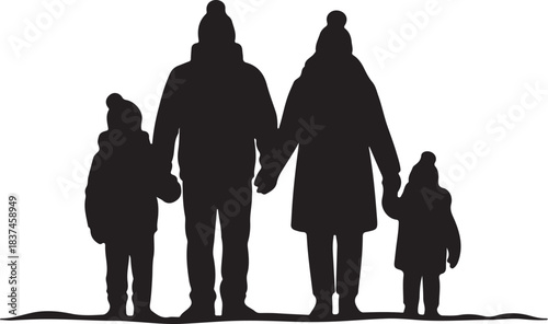 Abstract grayscale illustration of forms a striking silhouette