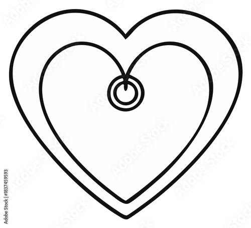 Heart with power on button symbol, a concept for digital love, life, and energy line art icon