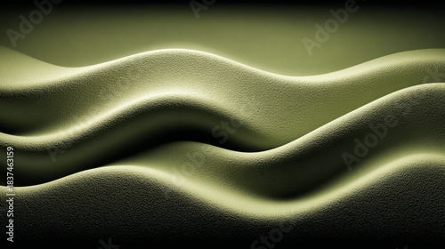 Fototapeta Naklejka Na Ścianę i Meble -  Green wave with a lot of texture. The image is abstract and has a moody feel to it