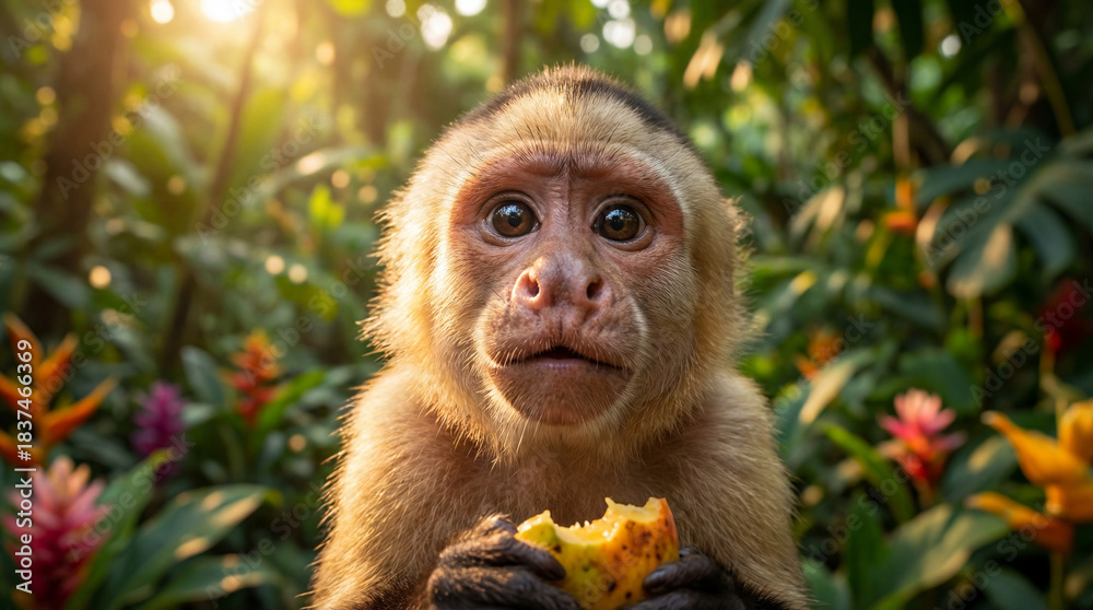 Fototapeta premium Cute Monkey Portrait in Jungle 