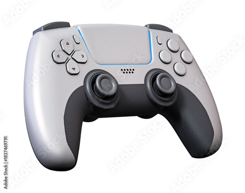 Generic next gen video game controller on transparent background. 3D illustration