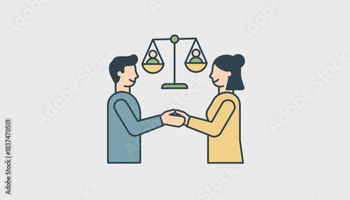 A couple discussing their future as equal partners representing balanced decisionmaking in relationships.