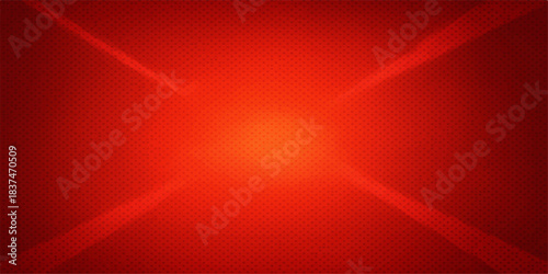 A red abstract digital background featuring a dark blue glowing wave pattern and futuristic light rays