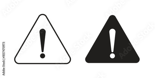 Alert icons, vector design. Silhouette and stroke icon collection