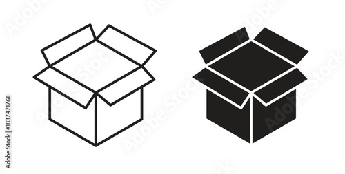 Box icons, vector design. Silhouette and stroke icon collection