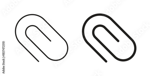 Clip icons, vector design. Silhouette and stroke icon collection