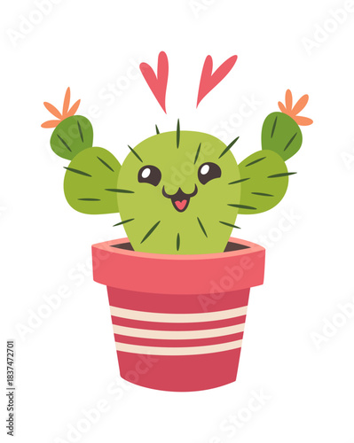 Cute cacti pot sharing love
