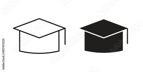 Education icons, vector design. Silhouette and stroke icon collection