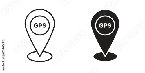 Free Download Gps icons, vector design. Silhouette and stroke icon collection - GFXLoad