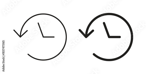 History icons, vector design. Silhouette and stroke icon collection