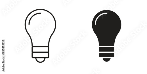 Idea icons, vector design. Silhouette and stroke icon collection