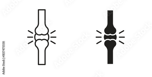Joint icons, vector design. Silhouette and stroke icon collection