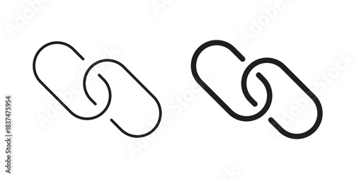 Link icons, vector design. Silhouette and stroke icon collection