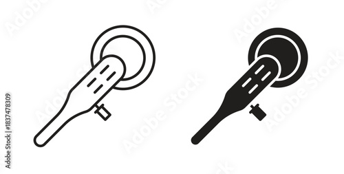 Polisher icons, vector design. Silhouette and stroke icon collection