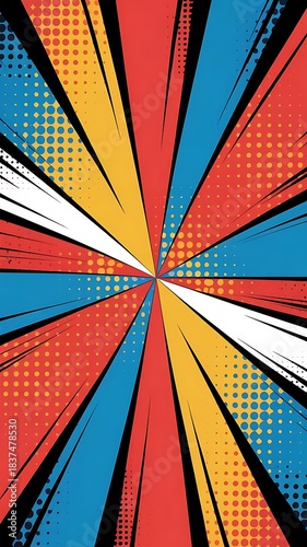 Comic book pop art strip radial backdrop