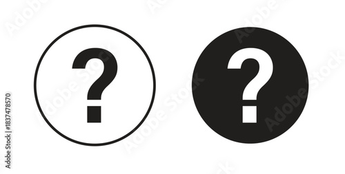 Question icons, vector design. Silhouette and stroke icon collection