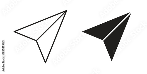 Send icons, vector design. Silhouette and stroke icon collection