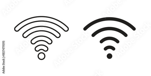 Signals icons, vector design. Silhouette and stroke icon collection