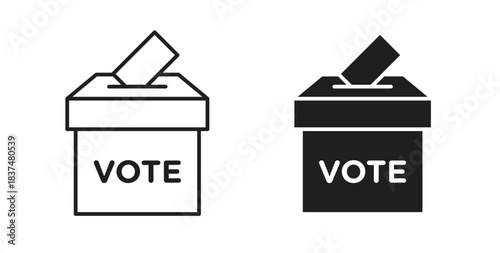 Voting icons, vector design. Silhouette and stroke icon collection