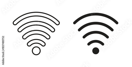 Wifi icons, vector design. Silhouette and stroke icon collection